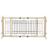 Wood Freestanding Pet Gate, 38"-71" Length Adjustable Dog Gate, Safety Fence for Stairs Doorways, Natural